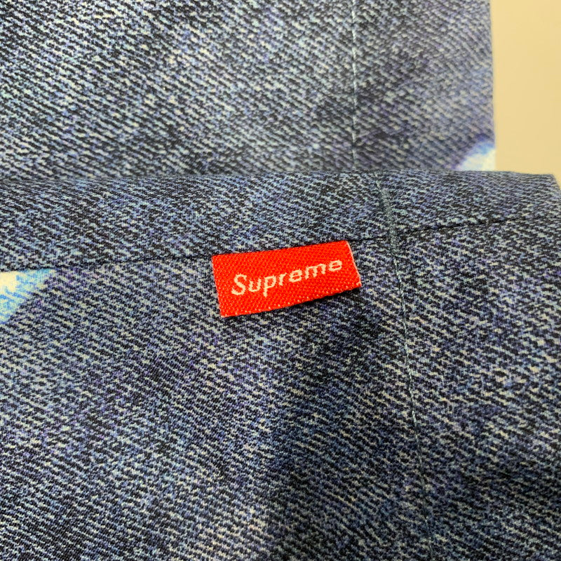 【中古品】【メンズ】 Supreme シュプリーム × THE NORTH FACE ザ・ノースフェイス BLEACHED DENIM PRINT MOUNTAIN JACKET NP52100I ブリーチド デニム プリント マウンテン ジャケット アウター 149-251124-as-09-izu サイズ：M カラー：インディゴ 万代Net店