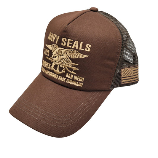 【中古品】【メンズ】 AVIREX アヴィレックス NAVY SEALS ネイビー シールズ MESH CAP メッシュ キャップ 帽子 185-251203-cs-26-izu サイズ：61～63cm カラー：ブラウン 万代Net店