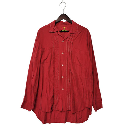 【中古品】【メンズ】 80-90'S 金タグ RAYON OPENCOLLAR LS SHIRT レーヨン オープンカラー ロングスリーブ シャツ トップス 長袖 142-251125-cs-07-izu サイズ：不明 カラー：レッド 万代Net店