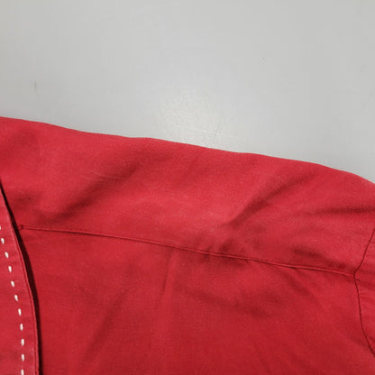 【中古品】【メンズ】 80-90'S 金タグ RAYON OPENCOLLAR LS SHIRT レーヨン オープンカラー ロングスリーブ シャツ トップス 長袖 142-251125-cs-07-izu サイズ：不明 カラー：レッド 万代Net店