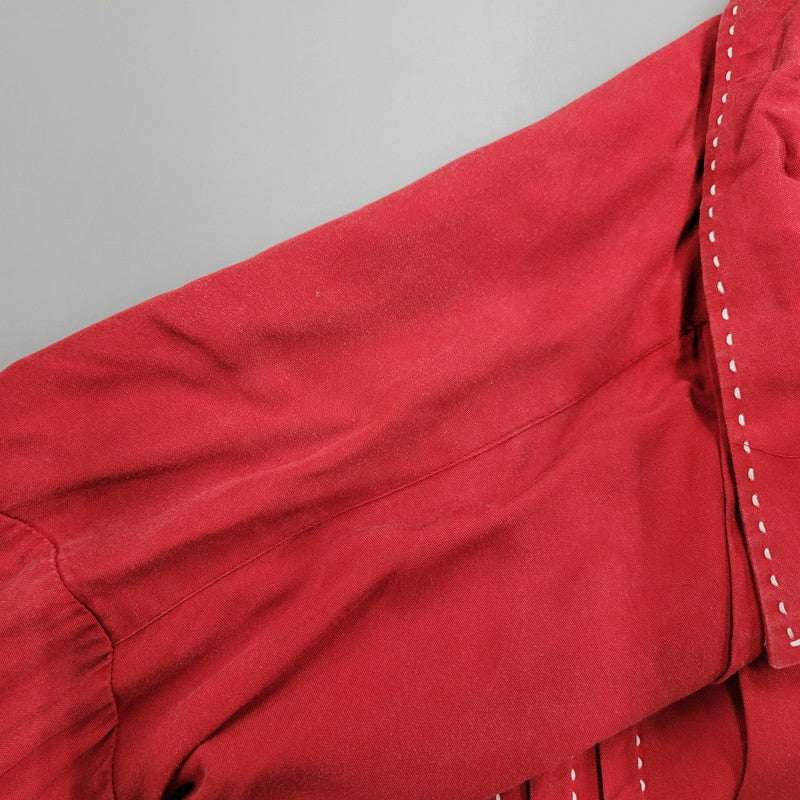 【中古品】【メンズ】 80-90'S 金タグ RAYON OPENCOLLAR LS SHIRT レーヨン オープンカラー ロングスリーブ シャツ トップス 長袖 142-251125-cs-07-izu サイズ：不明 カラー：レッド 万代Net店
