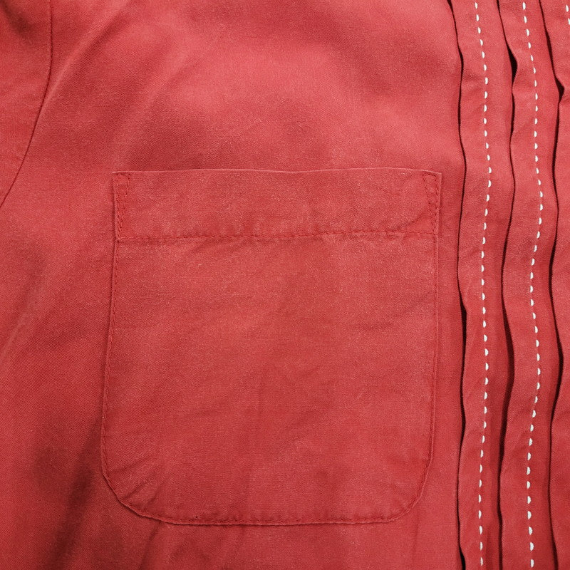 【中古品】【メンズ】 80-90'S 金タグ RAYON OPENCOLLAR LS SHIRT レーヨン オープンカラー ロングスリーブ シャツ トップス 長袖 142-251125-cs-07-izu サイズ：不明 カラー：レッド 万代Net店