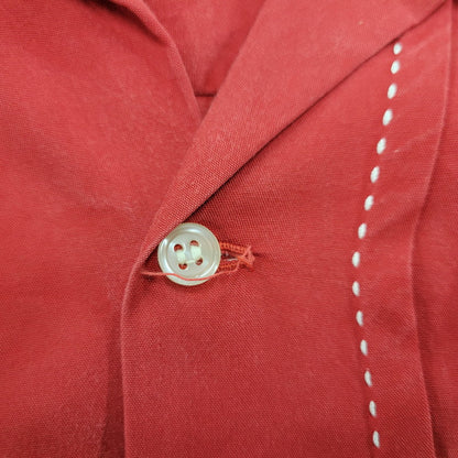 【中古品】【メンズ】 80-90'S 金タグ RAYON OPENCOLLAR LS SHIRT レーヨン オープンカラー ロングスリーブ シャツ トップス 長袖 142-251125-cs-07-izu サイズ：不明 カラー：レッド 万代Net店