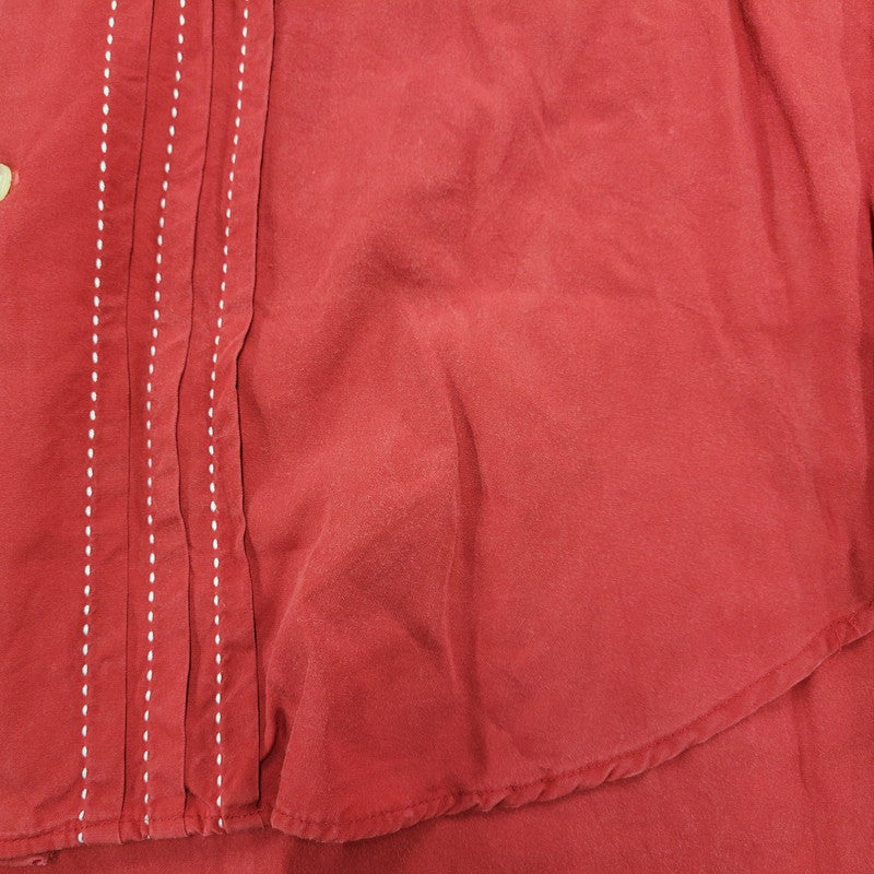 【中古品】【メンズ】 80-90'S 金タグ RAYON OPENCOLLAR LS SHIRT レーヨン オープンカラー ロングスリーブ シャツ トップス 長袖 142-251125-cs-07-izu サイズ：不明 カラー：レッド 万代Net店