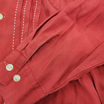【中古品】【メンズ】 80-90'S 金タグ RAYON OPENCOLLAR LS SHIRT レーヨン オープンカラー ロングスリーブ シャツ トップス 長袖 142-251125-cs-07-izu サイズ：不明 カラー：レッド 万代Net店