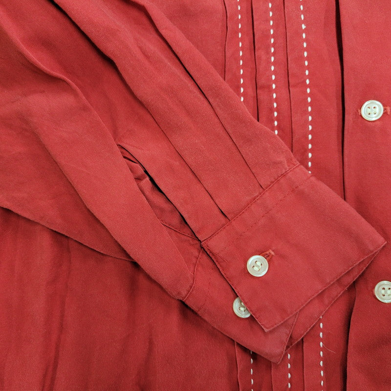 【中古品】【メンズ】 80-90'S 金タグ RAYON OPENCOLLAR LS SHIRT レーヨン オープンカラー ロングスリーブ シャツ トップス 長袖 142-251125-cs-07-izu サイズ：不明 カラー：レッド 万代Net店