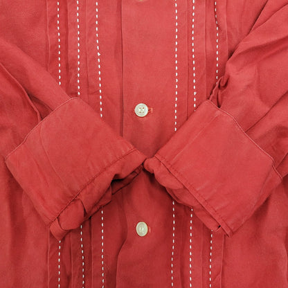 【中古品】【メンズ】 80-90'S 金タグ RAYON OPENCOLLAR LS SHIRT レーヨン オープンカラー ロングスリーブ シャツ トップス 長袖 142-251125-cs-07-izu サイズ：不明 カラー：レッド 万代Net店