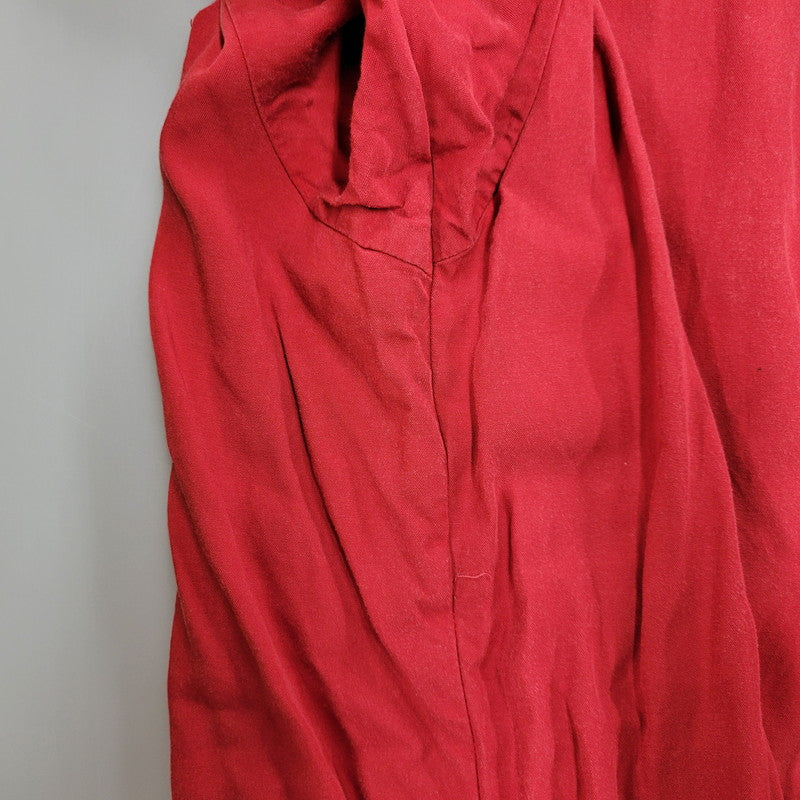【中古品】【メンズ】 80-90'S 金タグ RAYON OPENCOLLAR LS SHIRT レーヨン オープンカラー ロングスリーブ シャツ トップス 長袖 142-251125-cs-07-izu サイズ：不明 カラー：レッド 万代Net店