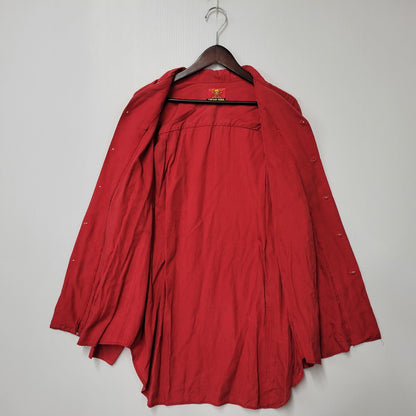 【中古品】【メンズ】 80-90'S 金タグ RAYON OPENCOLLAR LS SHIRT レーヨン オープンカラー ロングスリーブ シャツ トップス 長袖 142-251125-cs-07-izu サイズ：不明 カラー：レッド 万代Net店