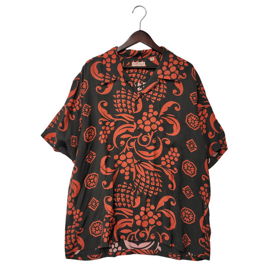 【中古品】【メンズ】 SUN SURF サンサーフ SS38566 ISLAND PAREU DESIGN アイランド パラオ デザイン RAYON SS SHIRT レーヨン ショートスリーブ シャツ トップス 半袖 145-251125-cs-05-izu サイズ：XXL カラー：ブラック×レッド 万代Net店