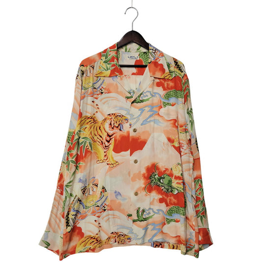 【中古品】【メンズ】 SUN SURF サンサーフ SS23855 DRAGON×TIGER RAYON LS SHIRT ドラゴン×タイガー レーヨン ロングスリーブ シャツ トップス 長袖 145-251125-cs-04-izu サイズ：XL カラー：マルチ 万代Net店