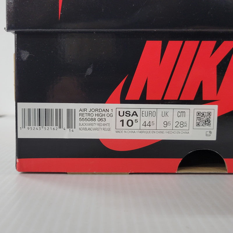 【中古品】【メンズ】 NIKE ナイキ AIR JORDAN 1 RETRO HIGH OG 555088-063 エア ジョーダン 1 レトロ ハイ OG スニーカー シューズ 靴 160-251124-as-08-izu サイズ：28.5cm カラー：BLACK/VARSITY RED-WHITE 万代Net店