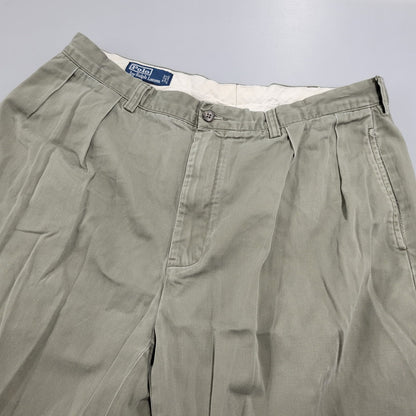【現状渡し品】【メンズ】 Polo by Ralph Lauren ポロバイラルフローレン WIDE CHINO PANTS ワイド チノパンツ ボトムス 157-251203-as-19-izu サイズ：36×32 カラー：カーキ系 万代Net店
