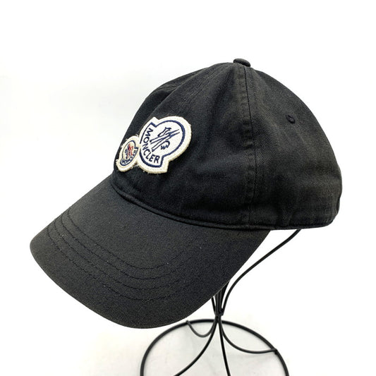 【中古品】【メンズ/レディース】 MONCLER モンクレール I10913B00052 04863 ダブルロゴ ベースボール キャップ 帽子 185-251124-ya-22-izu サイズ：UNI カラー：BLACK 万代Net店