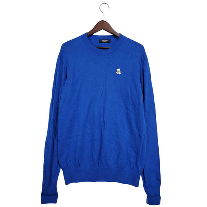 【中古品】【メンズ】 WOOL KNIT UCX9901-2 ウール ニット クマ刺繍 長袖 トップス 140-251203-as-08-izu サイズ：2 カラー：ブルー 万代Net店