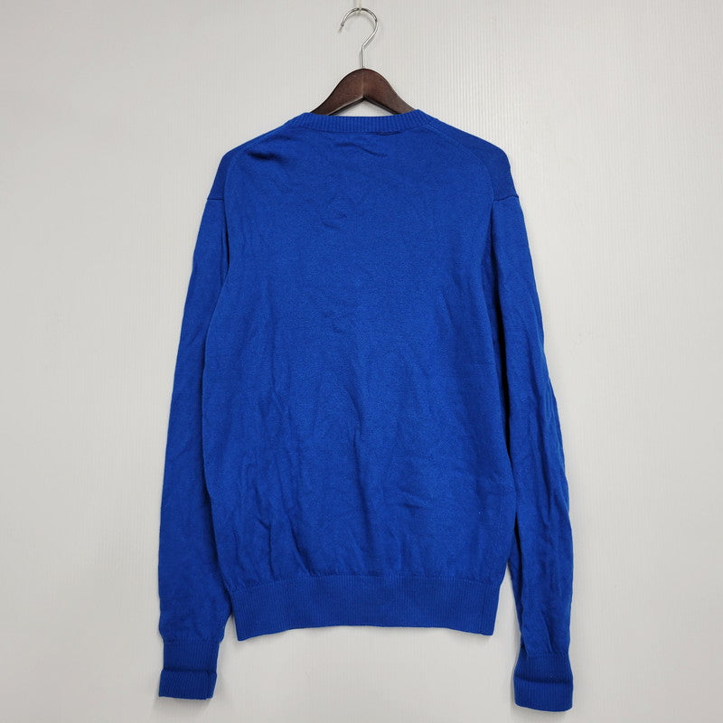 【中古品】【メンズ】 WOOL KNIT UCX9901-2 ウール ニット クマ刺繍 長袖 トップス 140-251203-as-08-izu サイズ：2 カラー：ブルー 万代Net店
