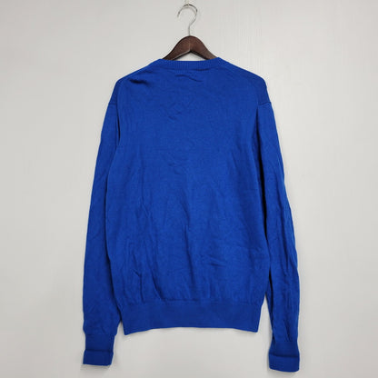 【中古品】【メンズ】 WOOL KNIT UCX9901-2 ウール ニット クマ刺繍 長袖 トップス 140-251203-as-08-izu サイズ：2 カラー：ブルー 万代Net店
