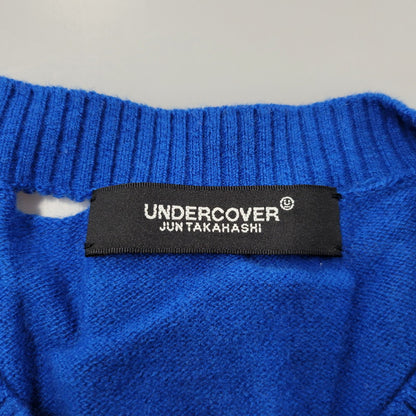 【中古品】【メンズ】 WOOL KNIT UCX9901-2 ウール ニット クマ刺繍 長袖 トップス 140-251203-as-08-izu サイズ：2 カラー：ブルー 万代Net店