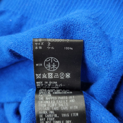 【中古品】【メンズ】 WOOL KNIT UCX9901-2 ウール ニット クマ刺繍 長袖 トップス 140-251203-as-08-izu サイズ：2 カラー：ブルー 万代Net店