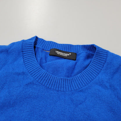 【中古品】【メンズ】 WOOL KNIT UCX9901-2 ウール ニット クマ刺繍 長袖 トップス 140-251203-as-08-izu サイズ：2 カラー：ブルー 万代Net店