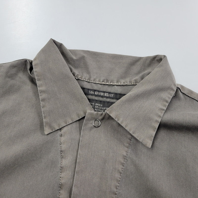 【中古品】【メンズ】 AVIREX アヴィレックス FADED WORK SHIRT 783-5123012 フェイド ワークシャツ 半袖 トップス 145-251203-as-06-izu サイズ：L カラー：ブラウン系 万代Net店