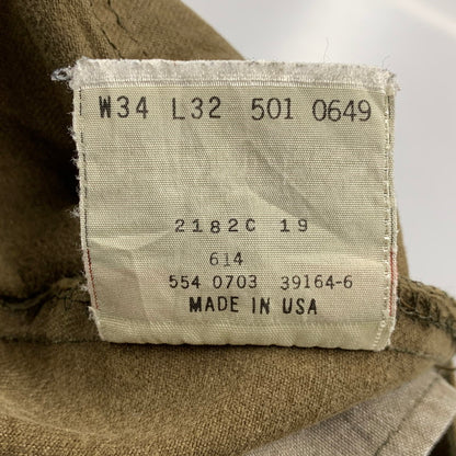 【現状渡し品】【メンズ】 Levi's リーバイス COLOR DENIM PANTS 501-0649 カラーデニムパンツ USA製 554刻印 ボトムス 157-251125-as-12-izu サイズ：34×32 カラー：オリーブ 万代Net店