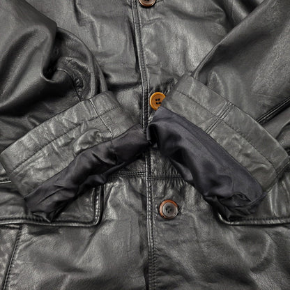 【中古品】【メンズ】 UNKNOWN DESTINATION アンノウン ディスティネーション EMBK-16 LEATHER COAT レザー コート アウター 146-251203-cs-10-izu サイズ：S カラー：ブラック 万代Net店
