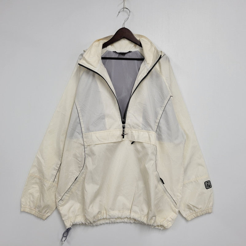 【中古品】【メンズ】 OLD NIKE オールド ナイキ 90-00S NYLON ANORAK HOODIE ナイロン アノラック フーディー アウター 146-251203-cs-06-izu サイズ：XL カラー：アイボリー 万代Net店