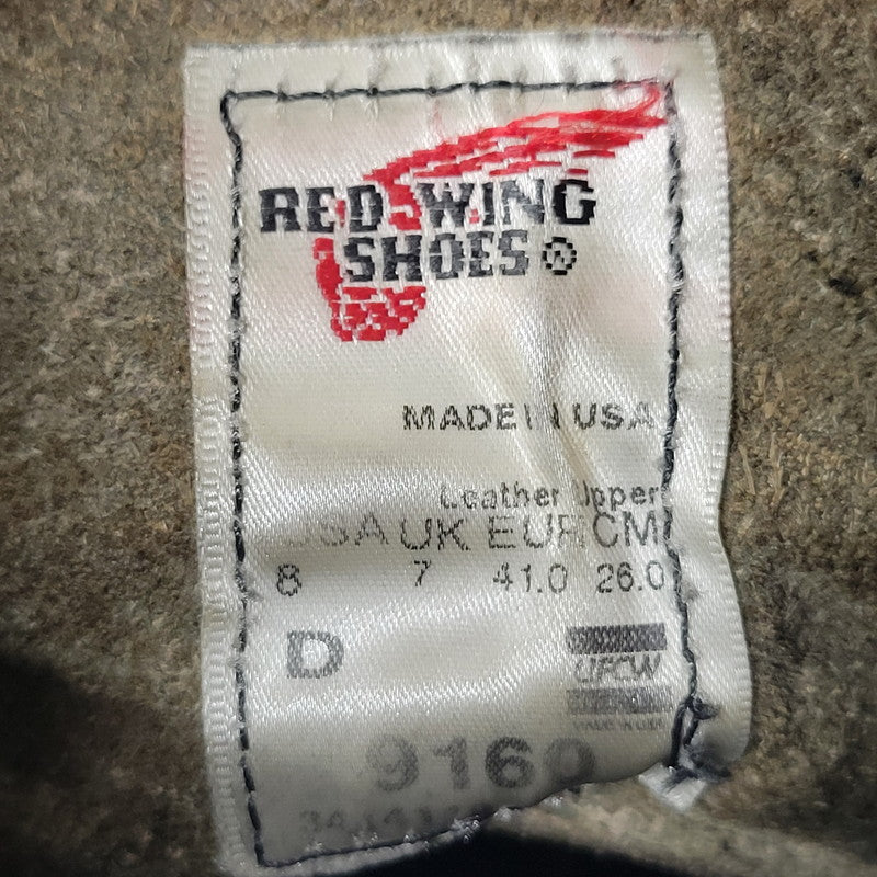 【中古品】【メンズ/レディース】 RED WING レッドウィング BLACKSMITH LACE UP BOOTS 9160 ブラックスミス レースアップブーツ USA製 シューズ 靴 164-251124-as-01-izu サイズ：26cm カラー：ブラック 万代Net店