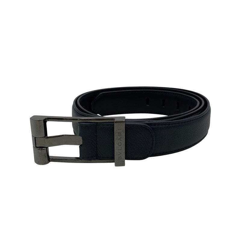 【中古品】【メンズ/レディース】 BVLGARI ブルガリ LEATHER BELT レザーベルト 小物 183-251125-as-33-izu サイズ：44/110 カラー：ネイビー 万代Net店
