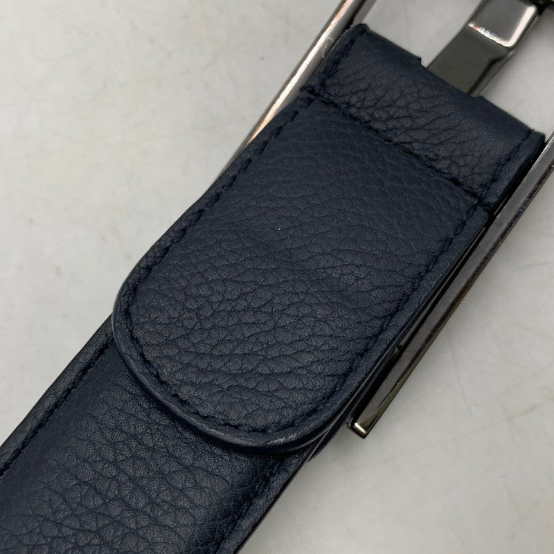 【中古品】【メンズ/レディース】 BVLGARI ブルガリ LEATHER BELT レザーベルト 小物 183-251125-as-33-izu サイズ：44/110 カラー：ネイビー 万代Net店
