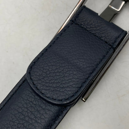 【中古品】【メンズ/レディース】 BVLGARI ブルガリ LEATHER BELT レザーベルト 小物 183-251125-as-33-izu サイズ：44/110 カラー：ネイビー 万代Net店