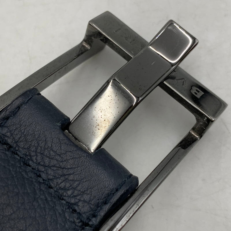 【中古品】【メンズ/レディース】 BVLGARI ブルガリ LEATHER BELT レザーベルト 小物 183-251125-as-33-izu サイズ：44/110 カラー：ネイビー 万代Net店