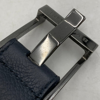 【中古品】【メンズ/レディース】 BVLGARI ブルガリ LEATHER BELT レザーベルト 小物 183-251125-as-33-izu サイズ：44/110 カラー：ネイビー 万代Net店