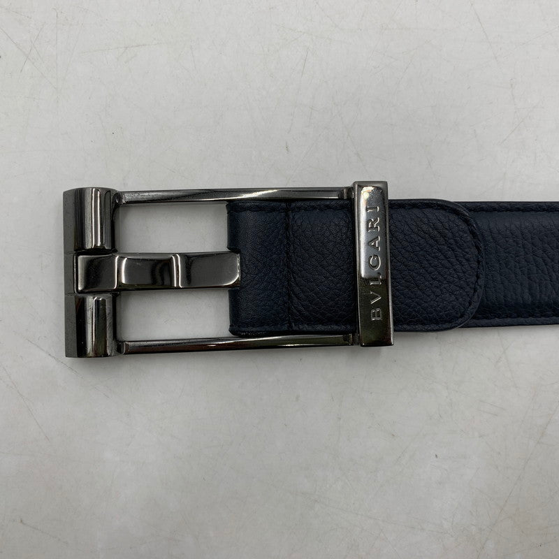 【中古品】【メンズ/レディース】 BVLGARI ブルガリ LEATHER BELT レザーベルト 小物 183-251125-as-33-izu サイズ：44/110 カラー：ネイビー 万代Net店