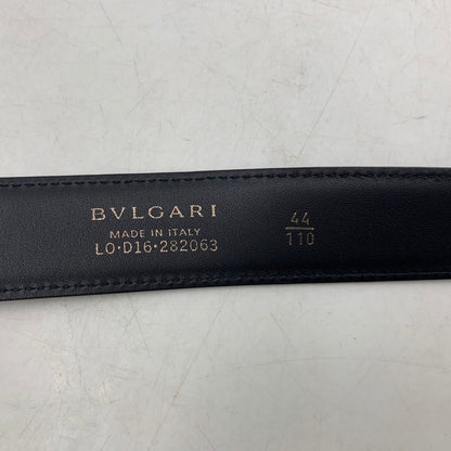 【中古品】【メンズ/レディース】 BVLGARI ブルガリ LEATHER BELT レザーベルト 小物 183-251125-as-33-izu サイズ：44/110 カラー：ネイビー 万代Net店