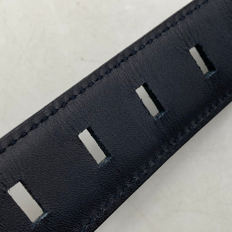 【中古品】【メンズ/レディース】 BVLGARI ブルガリ LEATHER BELT レザーベルト 小物 183-251125-as-33-izu サイズ：44/110 カラー：ネイビー 万代Net店