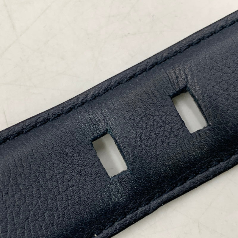 【中古品】【メンズ/レディース】 BVLGARI ブルガリ LEATHER BELT レザーベルト 小物 183-251125-as-33-izu サイズ：44/110 カラー：ネイビー 万代Net店