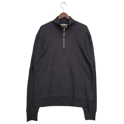 【中古品】【メンズ】 BURBERRY BRIT バーバリーブリット HALF ZIP SWEATSHIRT ハーフジップ スウェットシャツ 長袖 トップス 141-251203-as-09-izu サイズ：L カラー：ブラック 万代Net店