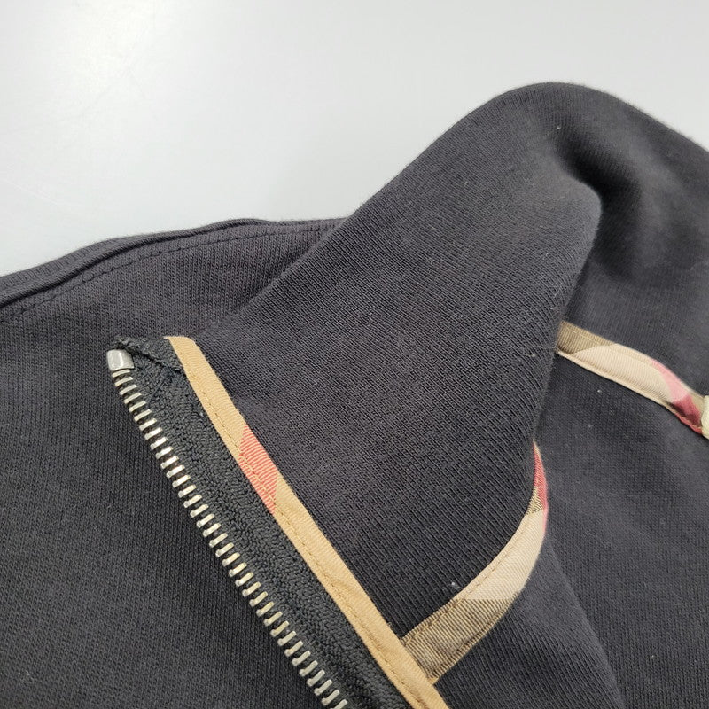 【中古品】【メンズ】 BURBERRY BRIT バーバリーブリット HALF ZIP SWEATSHIRT ハーフジップ スウェットシャツ 長袖 トップス 141-251203-as-09-izu サイズ：L カラー：ブラック 万代Net店