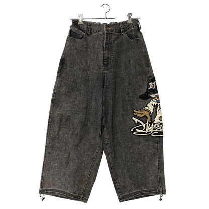 【中古品】【メンズ】 BLANKY JET ブランキージェット BIG LEATHER WAPPEN DENIM PANTS ビッグ レザー ワッペン デニムパンツ ジーンズ ボトムス 153-251207-as-09-izu サイズ：2 カラー：ブラック系 万代Net店