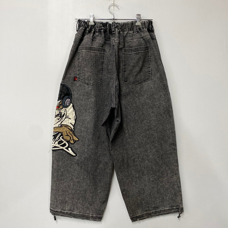 【中古品】【メンズ】 BLANKY JET ブランキージェット BIG LEATHER WAPPEN DENIM PANTS ビッグ レザー ワッペン デニムパンツ ジーンズ ボトムス 153-251207-as-09-izu サイズ：2 カラー：ブラック系 万代Net店