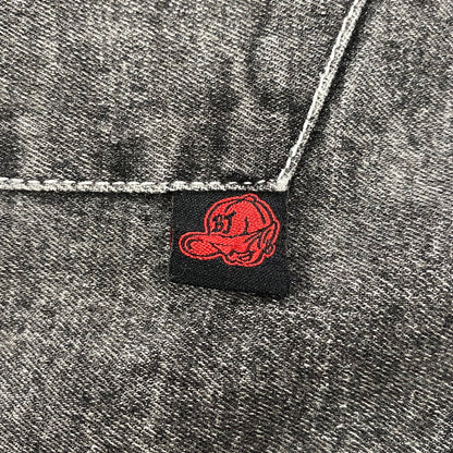 【中古品】【メンズ】 BLANKY JET ブランキージェット BIG LEATHER WAPPEN DENIM PANTS ビッグ レザー ワッペン デニムパンツ ジーンズ ボトムス 153-251207-as-09-izu サイズ：2 カラー：ブラック系 万代Net店