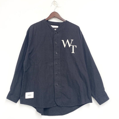 【中古品】【メンズ】 WTAPS ダブルタップス 222TQDT-SHM05 22AW LEAGUE リーグ 02 LS ロングスリーブ COTTON TWILL コットン ツイル トップス 長袖 142-251128-ya-07-izu サイズ：01 カラー：BLACK 万代Net店