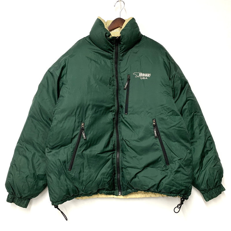【現状渡し品】【メンズ】 BEAR USA ベアーユーエスエー REVERSIBLE DOWN JACKET リバーシブル ダウンジャケット アウター 146-251207-as-15-izu サイズ：XL カラー：グリーン/ベージュ 万代Net店