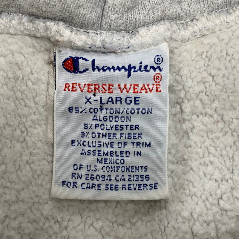 【現状渡し品】【メンズ】 Champion チャンピオン OHIO STATE REVERSE WEAVE HOODED SWEATSHIRT リバースウィーブ フーデッド スウェットシャツ 刺繍羽タグ メキシコ製 パーカー 長袖 トップス 146-251125-as-05-izu サイズ：XL カラー：グレー 万代Net店