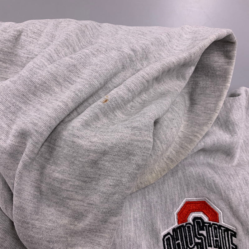 【現状渡し品】【メンズ】 Champion チャンピオン OHIO STATE REVERSE WEAVE HOODED SWEATSHIRT リバースウィーブ フーデッド スウェットシャツ 刺繍羽タグ メキシコ製 パーカー 長袖 トップス 146-251125-as-05-izu サイズ：XL カラー：グレー 万代Net店