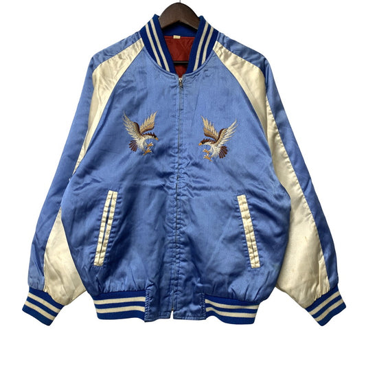【中古品】【メンズ】 USED VINTAGE EAGLE×JAPAN SOUVENIR JACKET スーベニア ジャケット スカジャン アウター 146-251204-as-14-izu サイズ：FREE カラー：ブルー×ホワイト 万代Net店