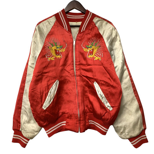 【現状渡し品】【メンズ】 USED VINTAGE DRAGON×JAPAN SOUVENIR JACKET スーベニアジャケット スカジャン アウター 146-251204-as-16-izu サイズ：L カラー：レッド系 万代Net店