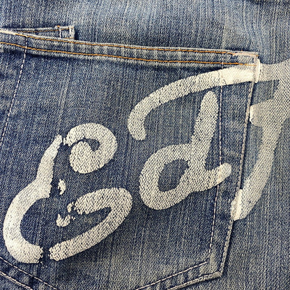 【現状渡し品】【メンズ】 ED HARDY エドハーディ EMBROIDERY WIDE DENIM PANTS エンブロイダリー ワイド デニムパンツ ジーンズ ボトムス 157-251207-as-07-izu サイズ：36 カラー：インディゴ 万代Net店